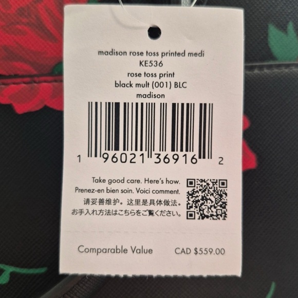 🥳HP🥳Kate Spade NWT Madison Rose Toss Printed Satchel - Picture 7 of 7
